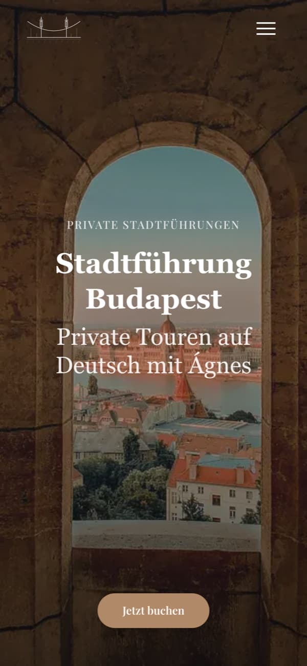 A Stadtführung Budapest weboldala telefonon